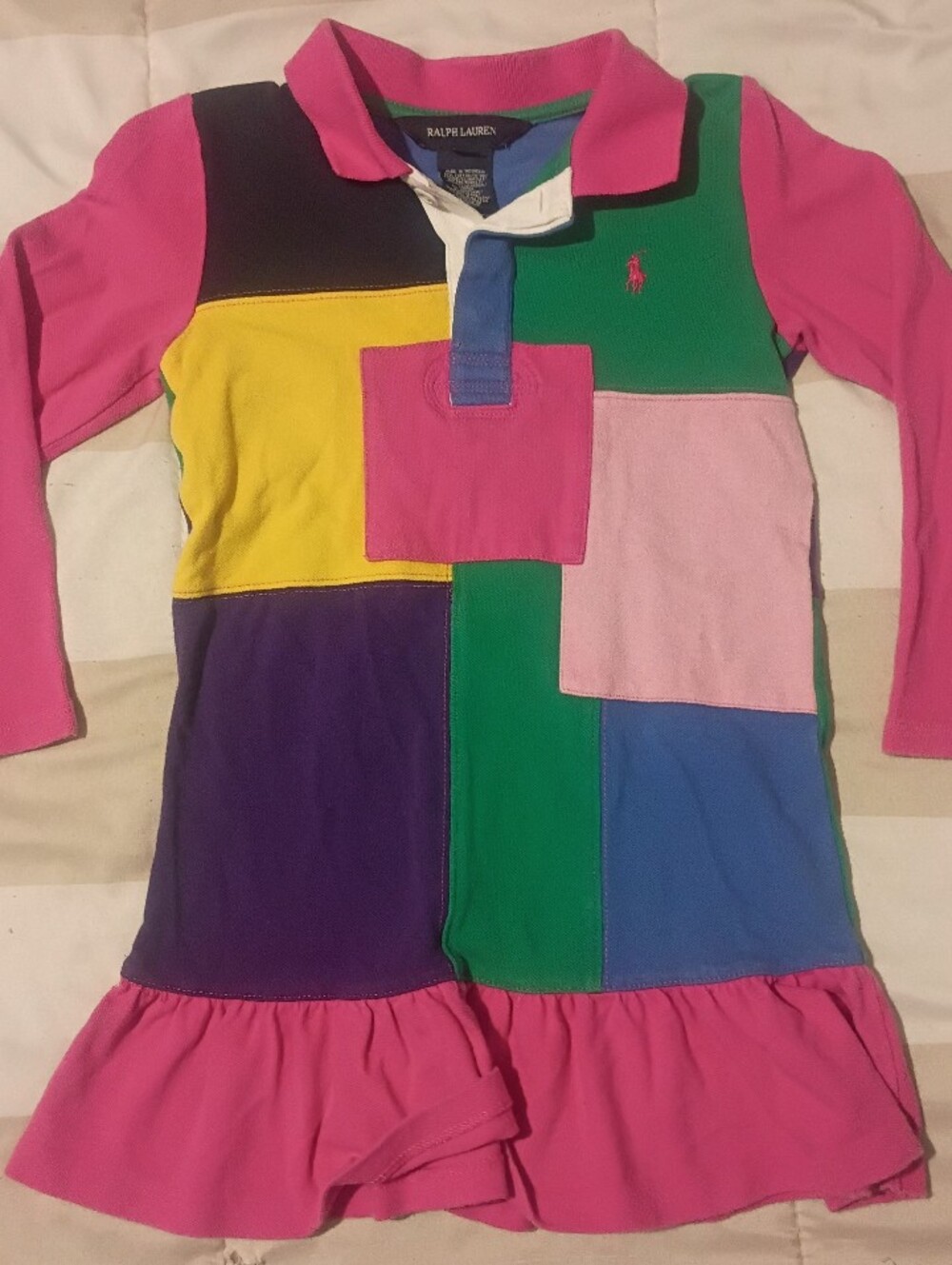 Ralph Lauren Girls' Colorblock Polo Dress